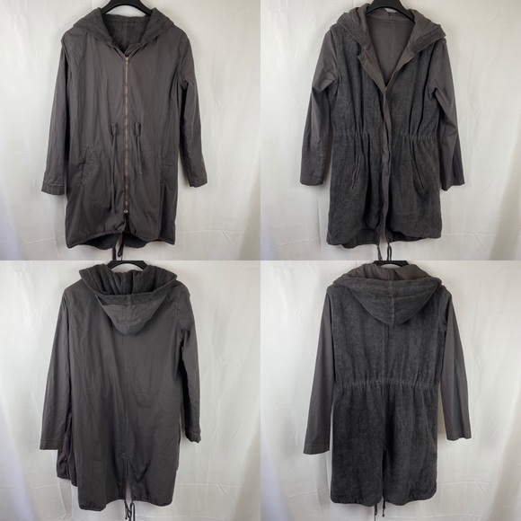 Lacausa green military / cargo long reversible jacket Small - Picture 4 of 11